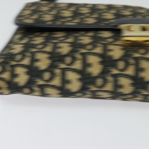 DIOR Trotter Canvas Shoulder Bag Navy Gold - Picture 15 of 16